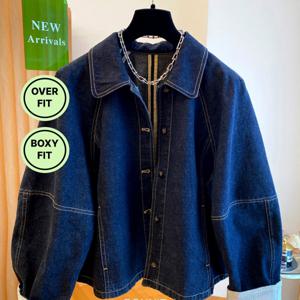 [브리치]  / 박시핏 빅사이즈 여성 데님 청자켓 보이핏 오버핏