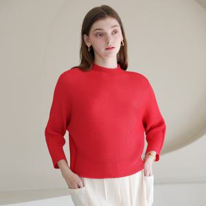 [최초가 170000원] 와플 플리츠 반목 라글란 블라우스_YJ03WNPBL11