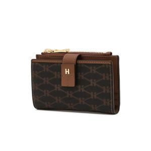 헤지스 액세서리 여성 [[25SS]] WIWA5E800W2 브라운 로고패턴 가죽 반지갑