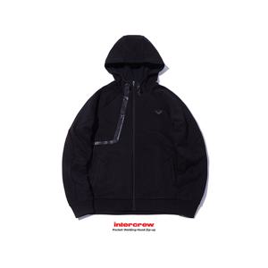남성 루즈핏 포켓 웰딩 후드집업 ITV4DH02ABK (블랙)