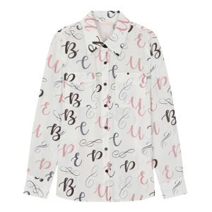 정가219000 영문프린팅 포켓 블라우스 SHBAI2417