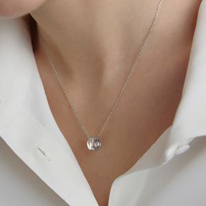 트리플 실버(W) 컷아웃 목걸이 S HL3N61300W9450