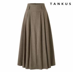 정상가 99,000원 헤링본 플리츠 주름 플레어 롱 스커트 (TX4SK014L0)