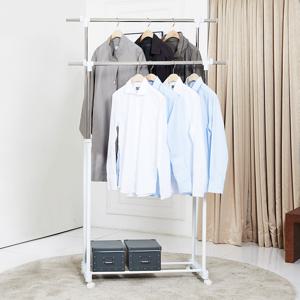 더블 이동식 2단 행거 화이트