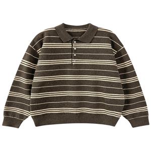 [탑보이] 어반 단가라 니트 카라 긴팔 티셔츠 (WI012)