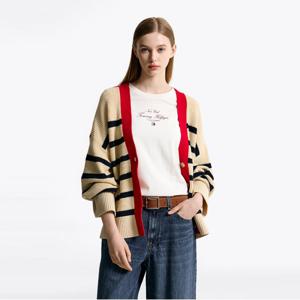 브이넥 스트라이프 가디건 (T22F1KCD070WT10A9)