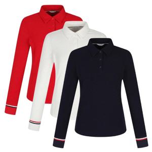 여성 자가드 카라 긴팔 티셔츠 121D4TO351