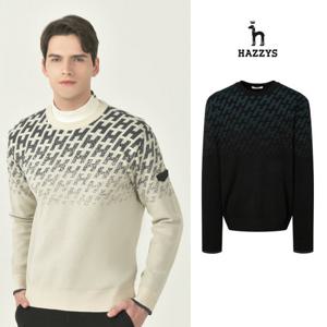 [인기] 헤지스남성 패턴 그라데이션 긴팔니트 평상겸용 골프니트 HUSW5D718