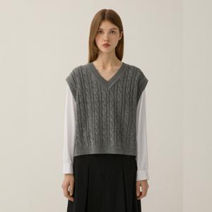 케이블 브이넥 니트 베스트_TSKVTP72010