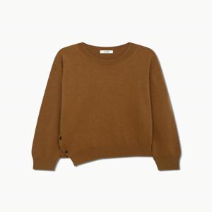 울 사이드 버튼 라운드넥 니트 TSKPOP80010