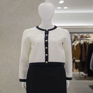 리스트 컬러 라인 라운드넥 가디건 TSKCDQ52040