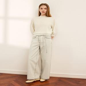 벨티드 와이드 데님 팬츠 SSMSLQ12070