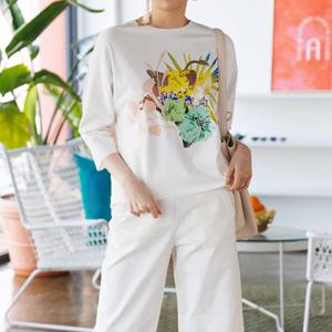 [최초가 158000원] 블루밍 원포인트 7부소매 탑 (AGSOTN08)