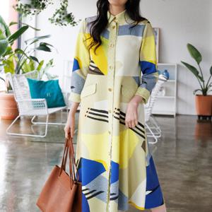 [최초가 448000원] 컨템 셔츠 드레스 AGSPDX01 옐로우