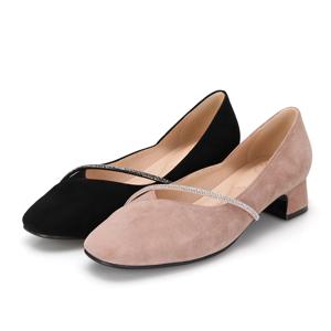 [본사운영] 바바라 양가죽 사선 보석줄 장식 포인트 스웨이드 여성 키튼힐 7cm_AAH552