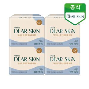생리대 디어스킨 에어엠보 중형 16p 4개