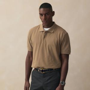 [정상가 119000원][Online Exclusive] 로고 코튼 피케 폴로셔츠 (베이지) (BBNTMO201AZFM)