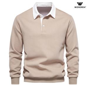 남성 긴팔 배색 카라 티셔츠 봄 가을 맨투맨 WI050T