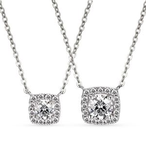 14k 쿠션 랩 다이아몬드 목걸이(5부_IGI)