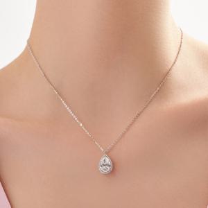 18k 헤일로 페어컷 랩 다이아몬드 3캐럿 목걸이