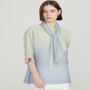 닥스 여성 [[25SS]] DLTS5BP21V1 [SET][플리츠]바이올렛 그라데이션 체크 배색 7부 티셔츠(탑&스카