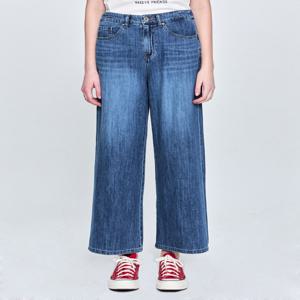 헤지스 여성 HSPA5B487B2 [데님][와이드]블루 밴딩 헤지데님 팬츠