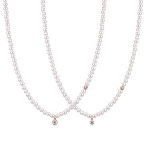 14k 루시 모이사나이트 스와진주 비드 목걸이_6프롱