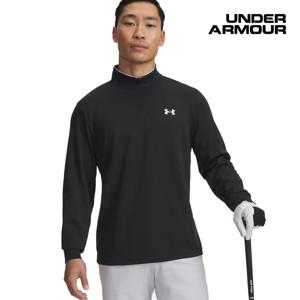 언더아머 남성 UA 매치플레이 반집업 긴팔 골프 티셔츠 6010892-001