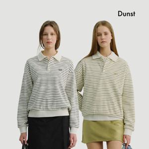 UNISEX STRIPED LOGO COLLARED T-SHIRT_UDTS6A120