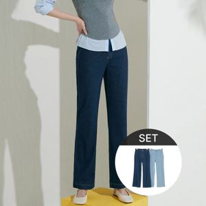 데일리 니팅 데님 팬츠 2종세트