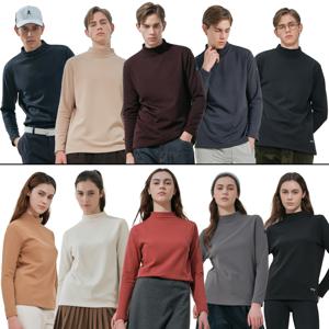 [방송히트] T002 소프트터치 속건 기모 모크넥 티셔츠 5종