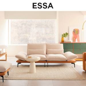 볼튼 와이드 3인 하프스윙기능 카시미라 패브릭 구스 소파+스툴