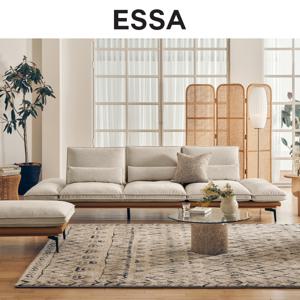 볼튼 4인 하프스윙기능 크라비츠 패브릭 구스 소파+스툴