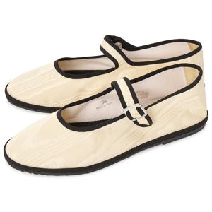 MJJJMOBC CREAM BLACK 여자 실크 플랫