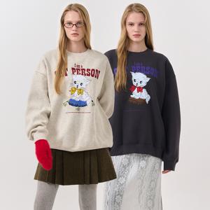 키튼 오버핏 기모 맨투맨 [2COL] / SBD4U02013