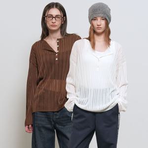 시스루 헨리넥 풀오버 [3COL] / GF1LKP514