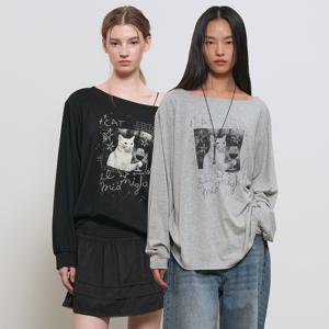 보트넥 루즈핏 그래픽 티셔츠 [3COL] / GF1LTS515