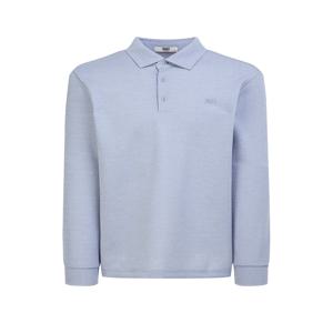 남성 [[25SS]] WMTS5AC31B1 [스테디셀러] 블루 로고자수 면혼방 긴팔카라티셔츠