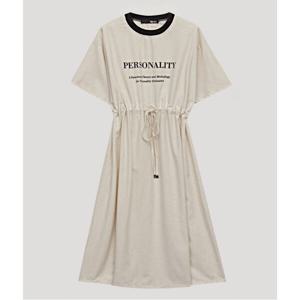 라운드넥 허리 스트링 린넨 롱 원피스 (BV2OP037L0)