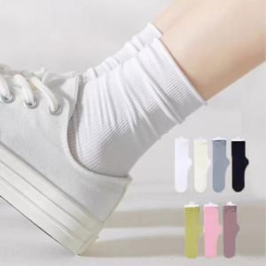 [브리치] HOTBBA / 얇은 골지 무압박 중목양말 LM 0181