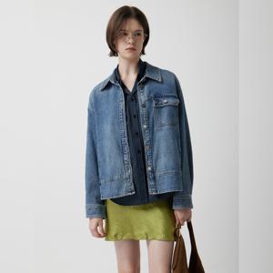 [정가 459,000원] 루즈핏 스트라이프 데님 자켓 Z254PSF401