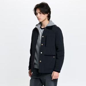 헤지스 [26SS] 남성 포켓배색 캐주얼 퀼팅 패딩점퍼 HZJU6A103BK