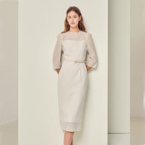 [롯데백화점][제이제이 지고트(프리미엄)]여성 시스루 7부 슬리브 H라인 원피스 GS2A0OP121