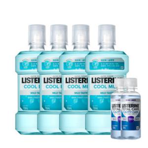 리스테린 쿨민트 마일드 750ml 4개 + 토탈케어 캐비티케어 마일드 100ml 2개 증정