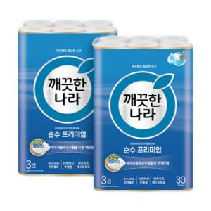 깨끗한나라 순수 프리미엄 27m 30롤 2팩