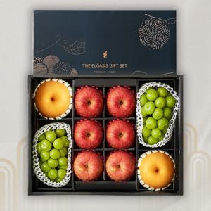 엘로아시스 설 명절 프리미엄 과일 선물세트 5kg(사과6샤인머스캣2배2)