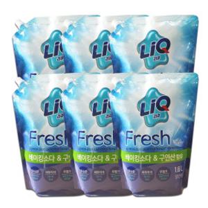 리큐 프레쉬 액체세제 일반용 리필 1.6L x 6개 /베이킹소다구연산 함유