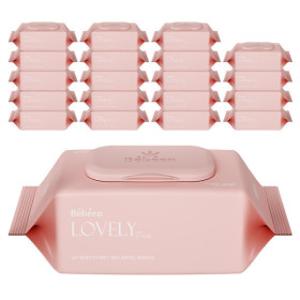 베베앙 러블리 핑크 물티슈 100매 20팩 대용량 캡형 아기물티슈