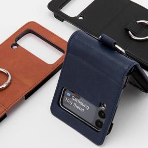 갤럭시Z플립7 6 5 4 3 가죽케이스 힌지보호 카드 수납 손가락 핑거 링케이스