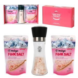 히말라야핑크솔트 핑크소금250g 2개+그라인더(100g) 선물세트 답례품 HPS01